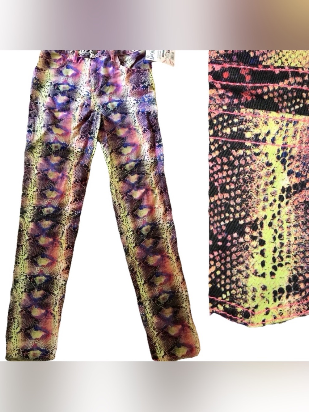 Disney D-Signed LIV & MADDIE NWT Snakeskin Print GIRLS JEANS Size XL NWT